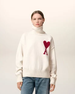 Pull Blanc Ami de Coeur En Laine