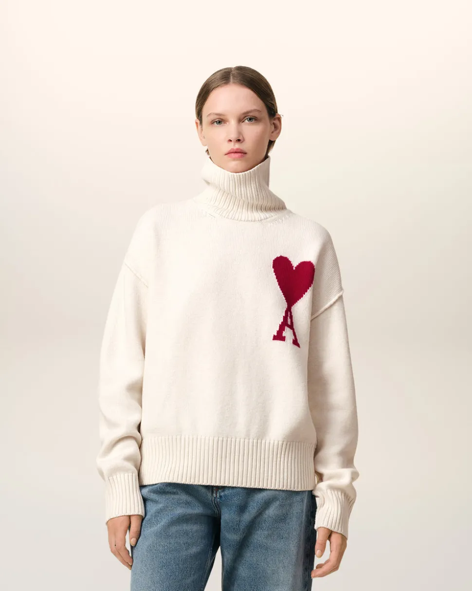 Pull Blanc Ami de Coeur En Laine