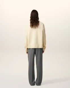 Pull Blanc Col Cheminée Ami De Coeur En Laine