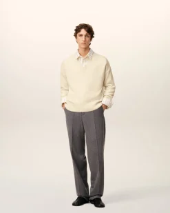 Pull Blanc Col V Ami De Coeur En Laine