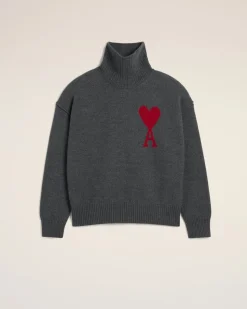 Pull Gris Ami de Coeur En Laine