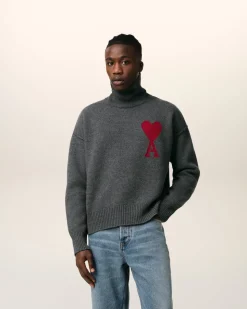 Pull Gris Ami de Coeur En Laine