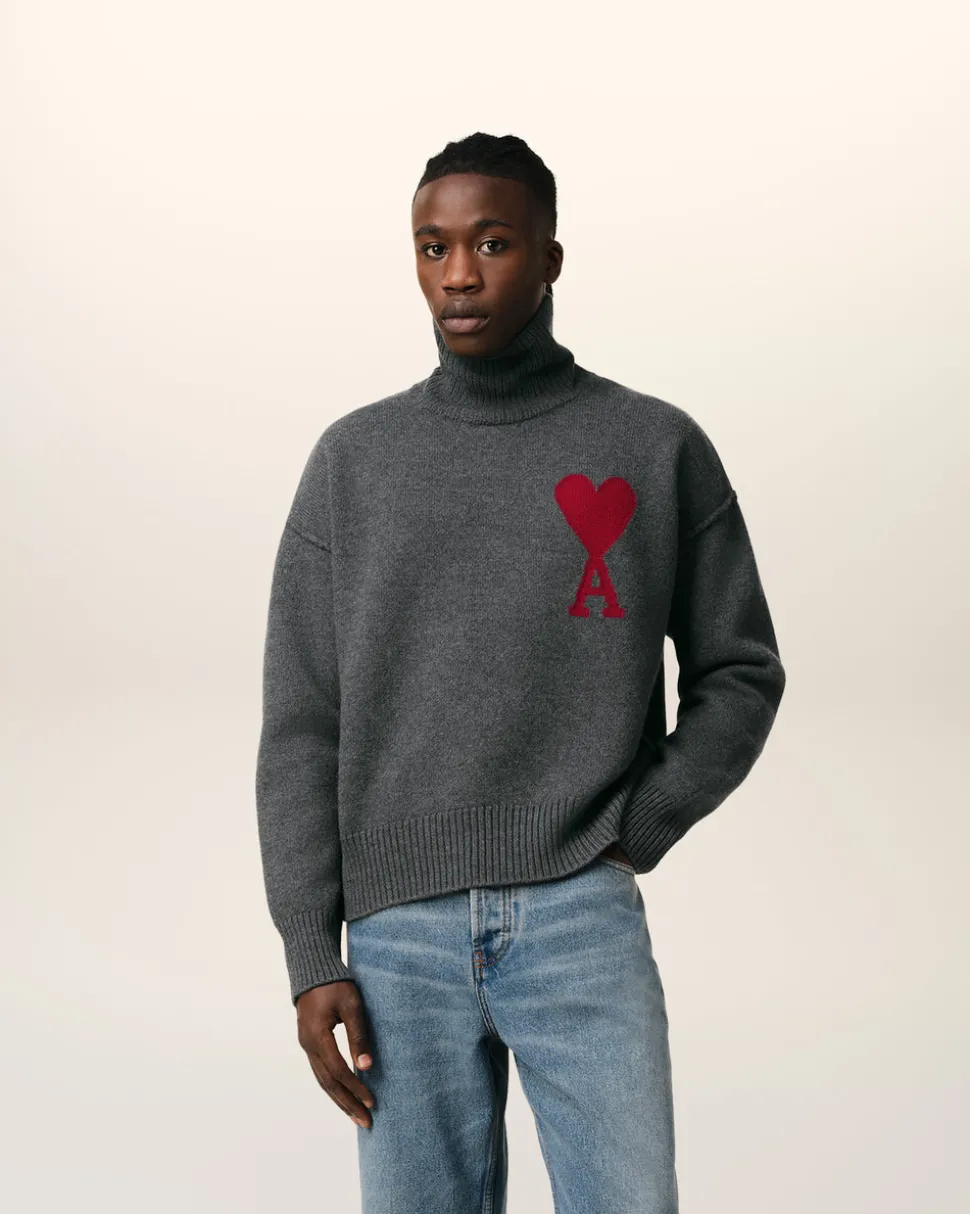 Pull Gris Ami de Coeur En Laine