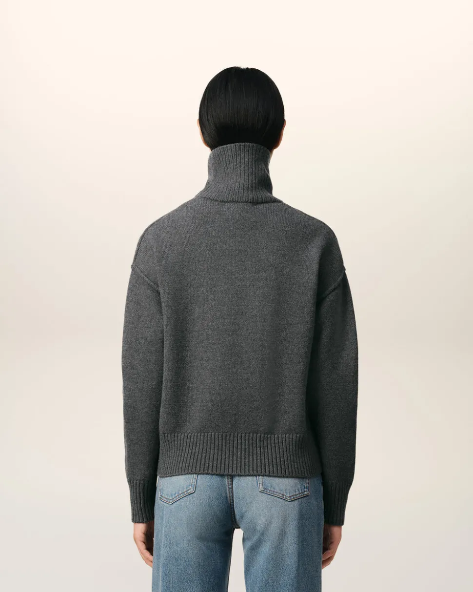 Pull Gris Ami de Coeur En Laine