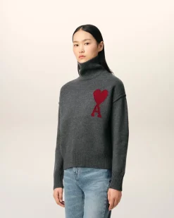 Pull Gris Ami de Coeur En Laine