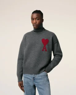 Pull Gris Ami de Coeur En Laine