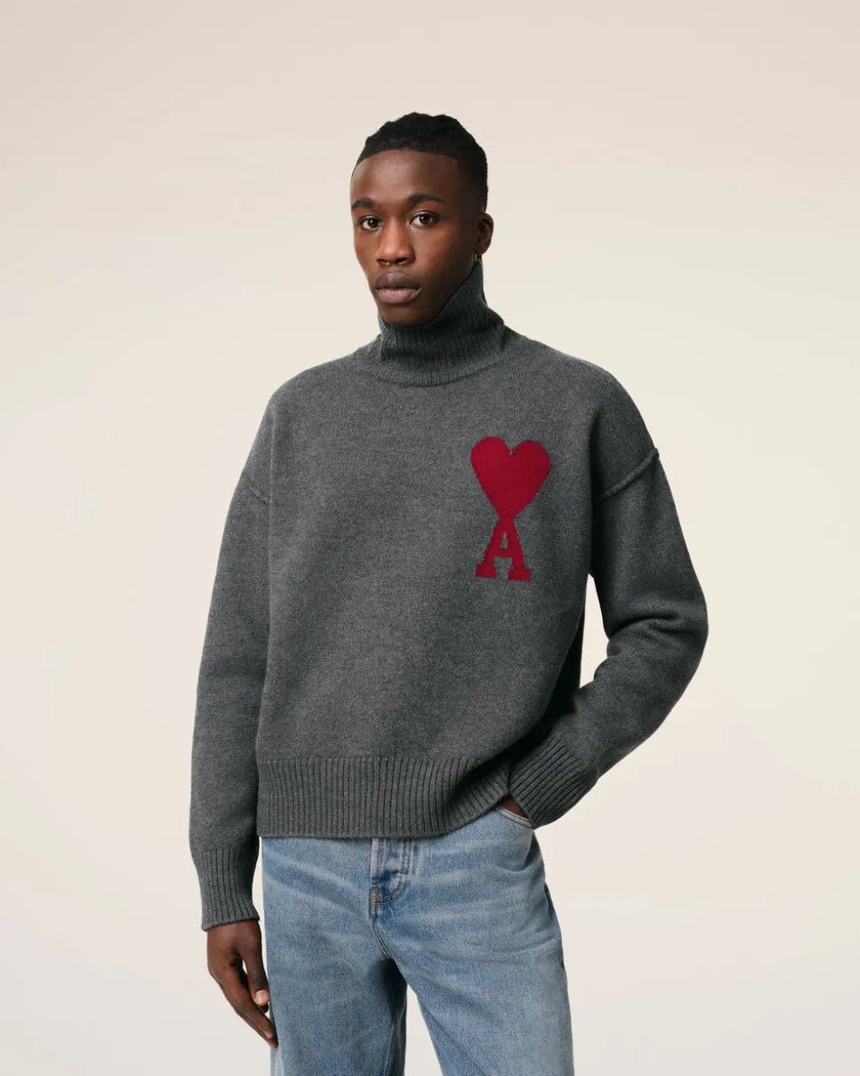 Pull Gris Ami de Coeur En Laine