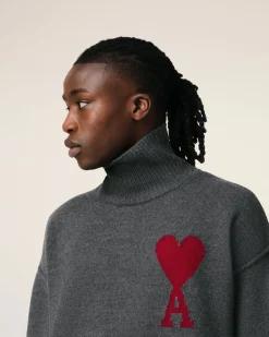 Pull Gris Ami de Coeur En Laine