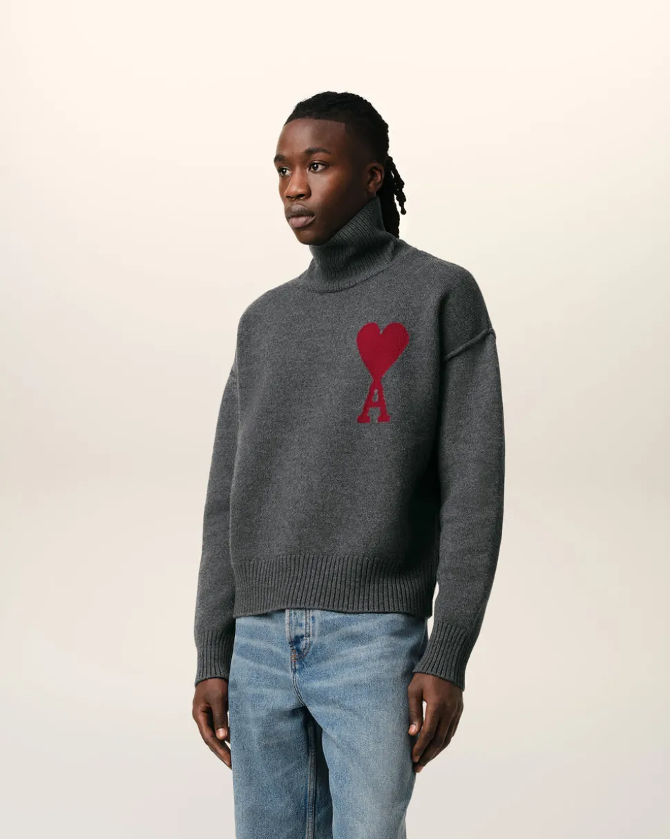 Pull Gris Ami de Coeur En Laine