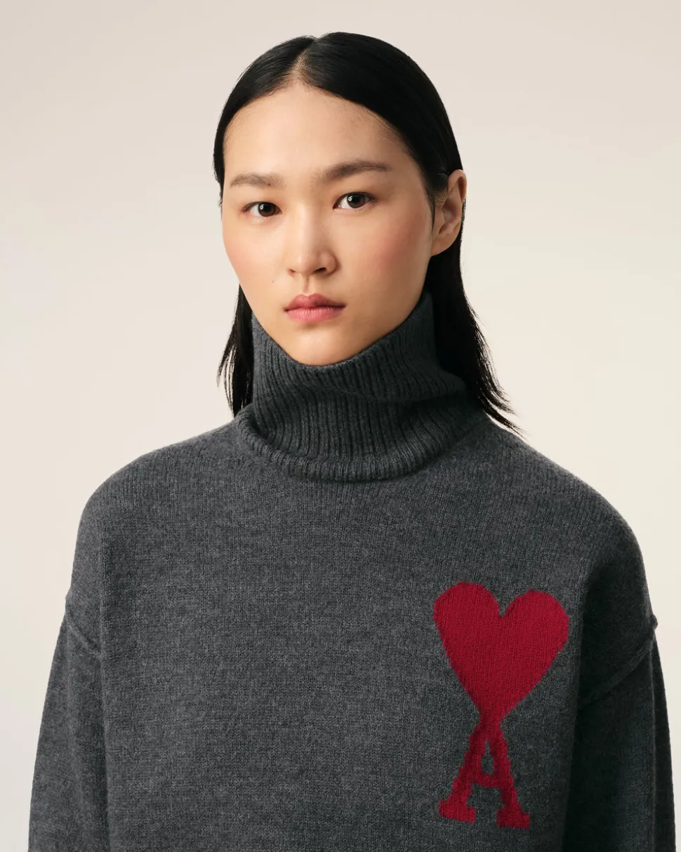 Pull Gris Ami de Coeur En Laine