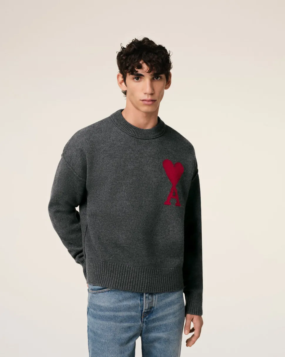 Pull Gris Ami de Coeur En Laine