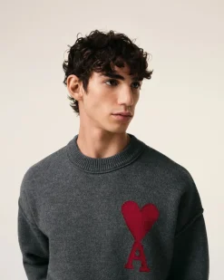 Pull Gris Ami de Coeur En Laine
