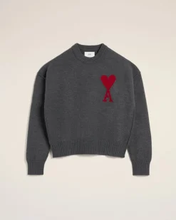 Pull Gris Ami de Coeur En Laine