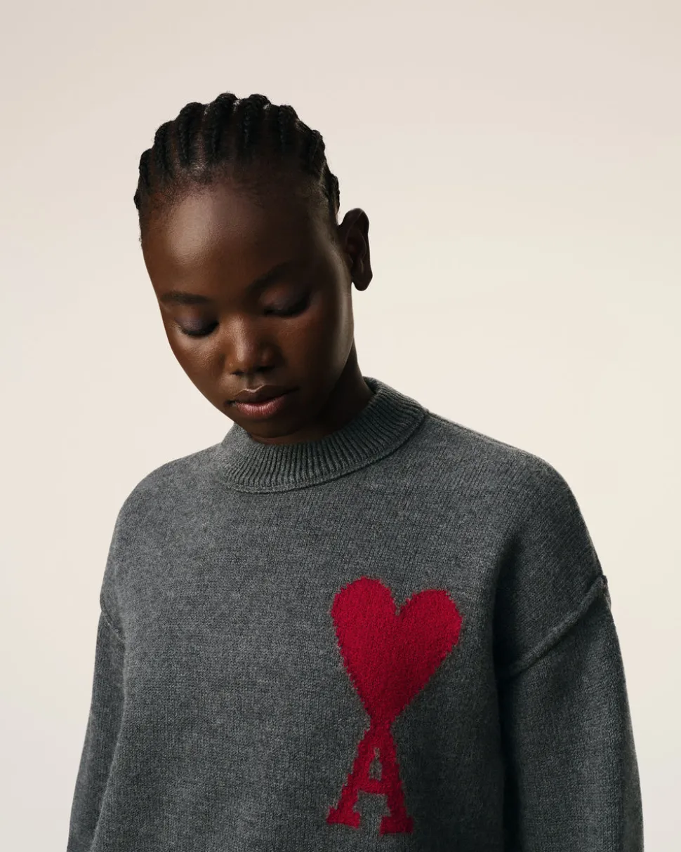 Pull Gris Ami de Coeur En Laine