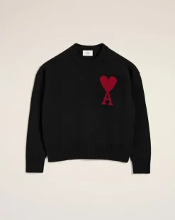 Pull Noir Ami de Coeur En Laine