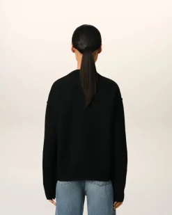 Pull Noir Ami de Coeur En Laine