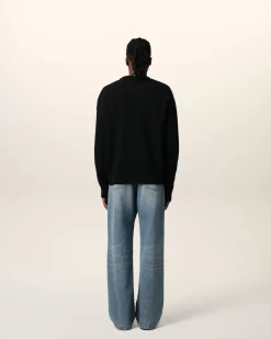 Pull Noir Ami de Coeur En Laine