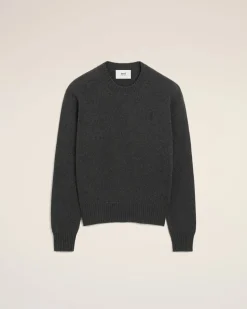 Pull Noir Col Rond Ami De Coeur En Cachemire