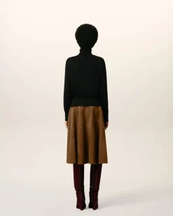 Pull Noir Col Roulé Ami De Coeur En Laine