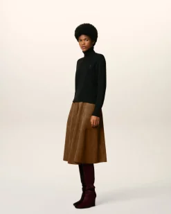 Pull Noir Col Roulé Ami De Coeur En Laine