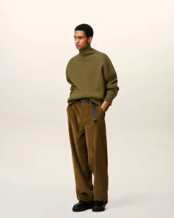 Pull Vert Col Cheminée En Laine