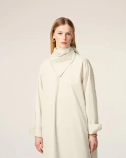 Robe Blanche Midi Bandana En Coton