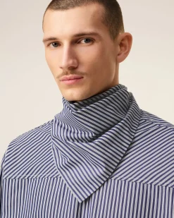 Robe Bleue Midi Bandana En Coton