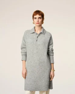 Robe Polo Grise En Alpaga