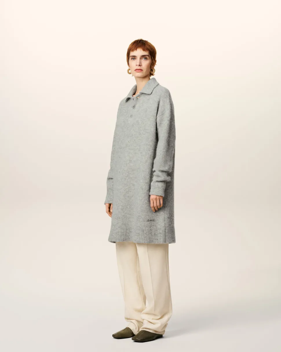 Robe Polo Grise En Alpaga