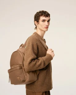 Sac A Dos Marron Marcel En Nylon Ouatiné