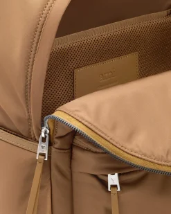 Sac A Dos Marron Marcel En Nylon Ouatiné