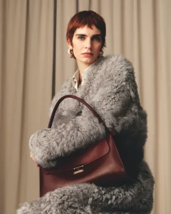 Sac Bordeaux Mimi En Cuir Lisse