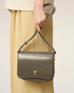 Sac Gris Paris Paris En Cuir Glacé