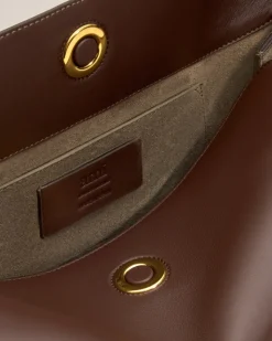 Sac Marron Carrousel Moyen En Cuir Lisse