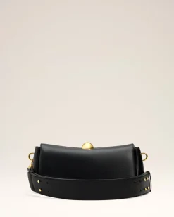 Sac Noir Carrousel En Cuir Lisse