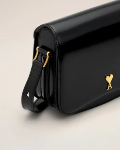 Sac Noir Paris Paris En Cuir Glacé