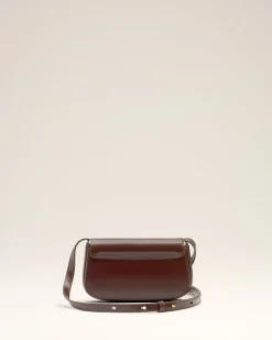 Sac Porté Croisé Bordeaux Paris Paris Petit En Cuir Glacé