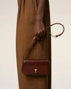 Sac Porté Croisé Bordeaux Paris Paris Petit En Cuir Glacé