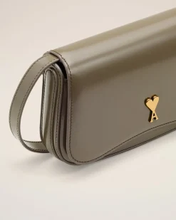 Sac Porté Croisé Gris Paris Paris Petit En Cuir Glacé