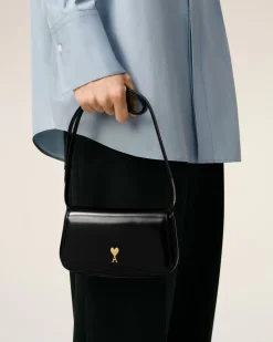 Sac Porté Croisé Noir Paris Paris Petit En Cuir Glacé