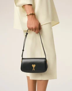 Sac Porté Épaule Paris Paris Noir En Cuir