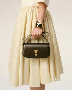 Sac Porté Épaule Paris Paris Vert En Cuir