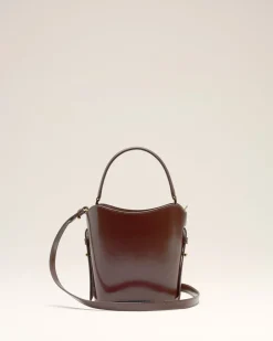 Sac Seau Bordeaux Mini Paris Paris En Cuir Glacé
