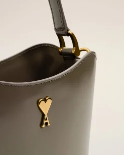 Sac Seau Gris Mini Paris Paris En Cuir Glacé