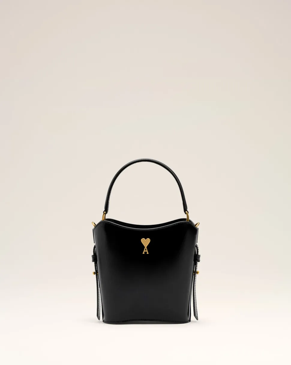 Sac Seau Noir Mini Paris Paris En Cuir Glacé