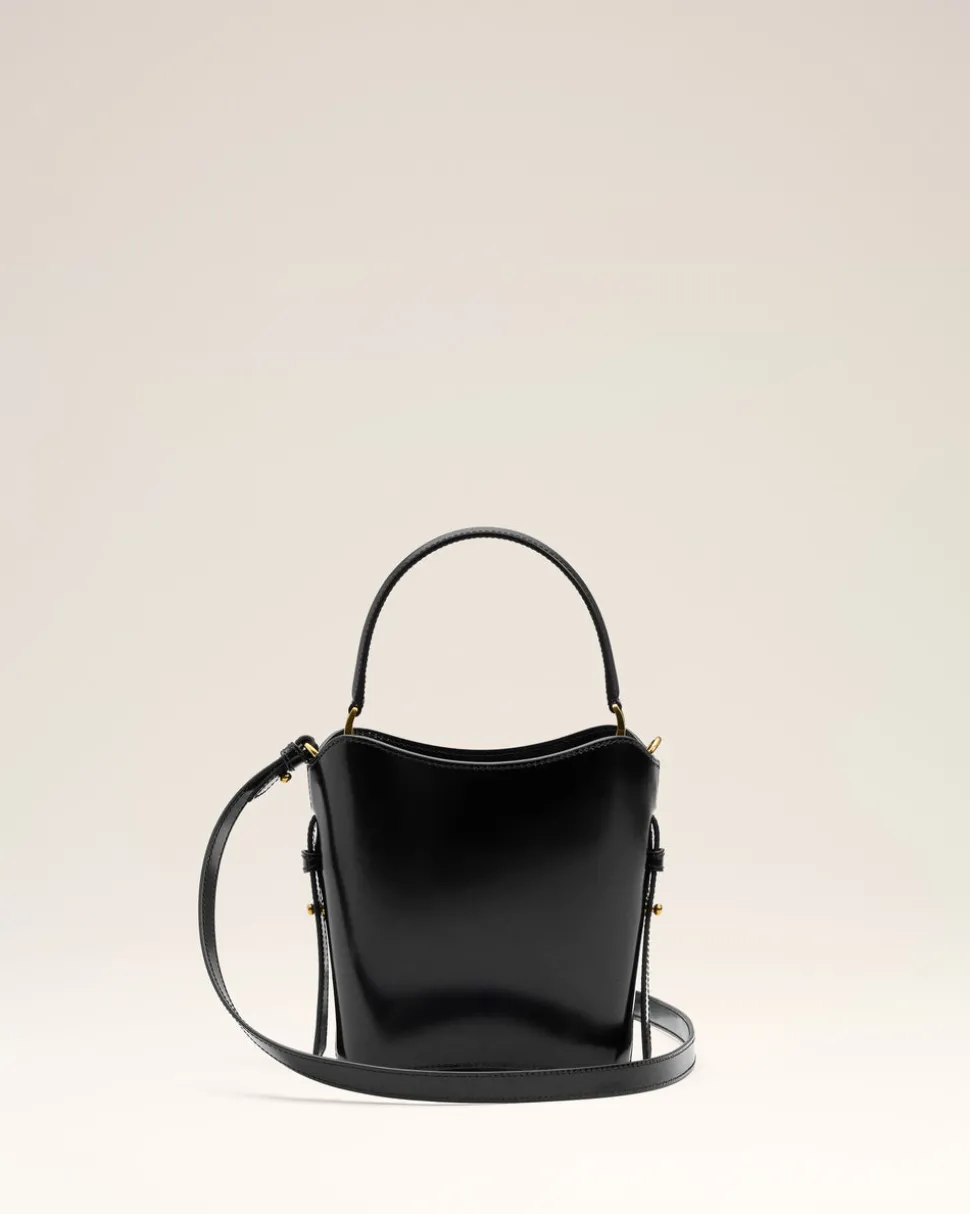 Sac Seau Noir Mini Paris Paris En Cuir Glacé