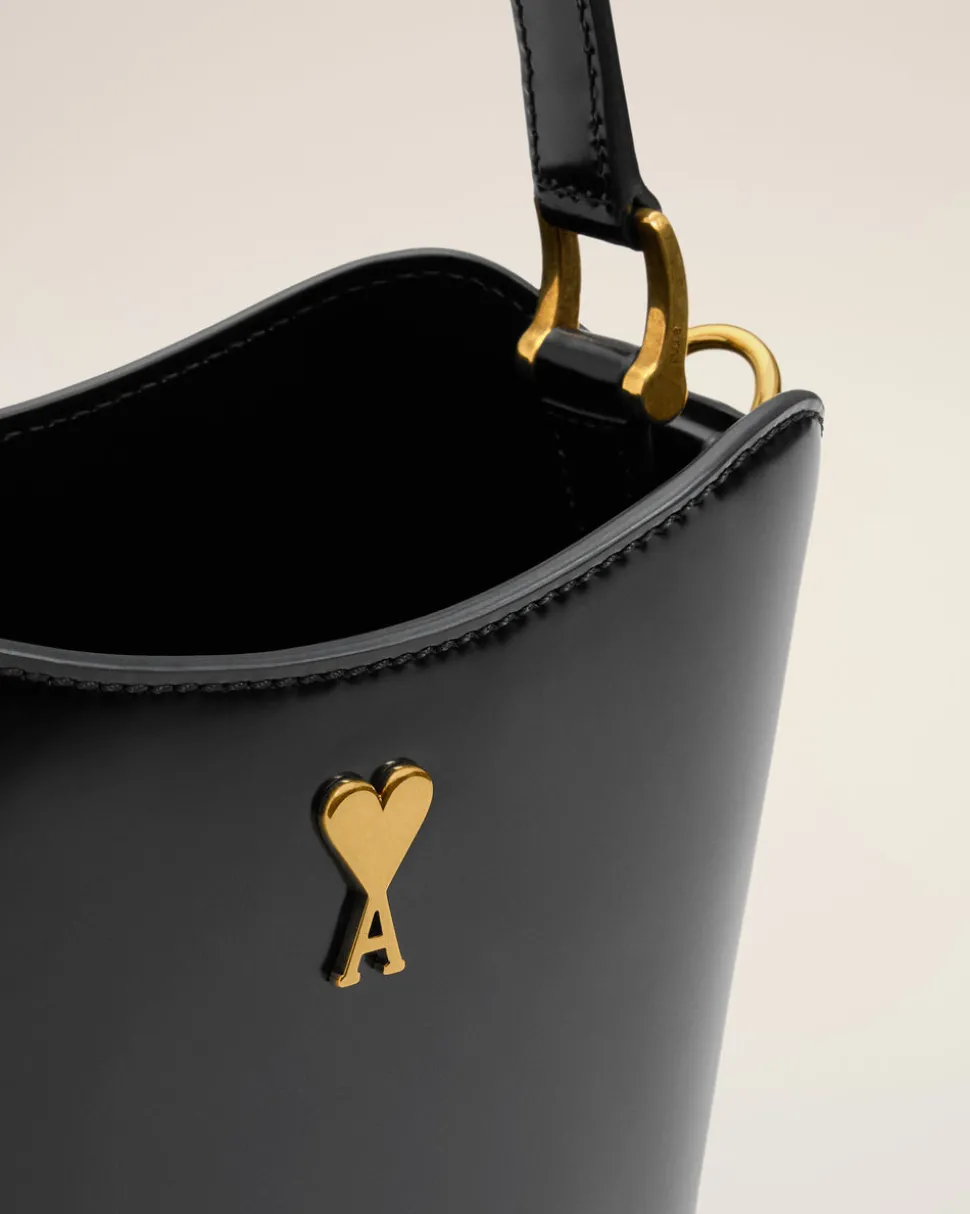 Sac Seau Noir Mini Paris Paris En Cuir Glacé