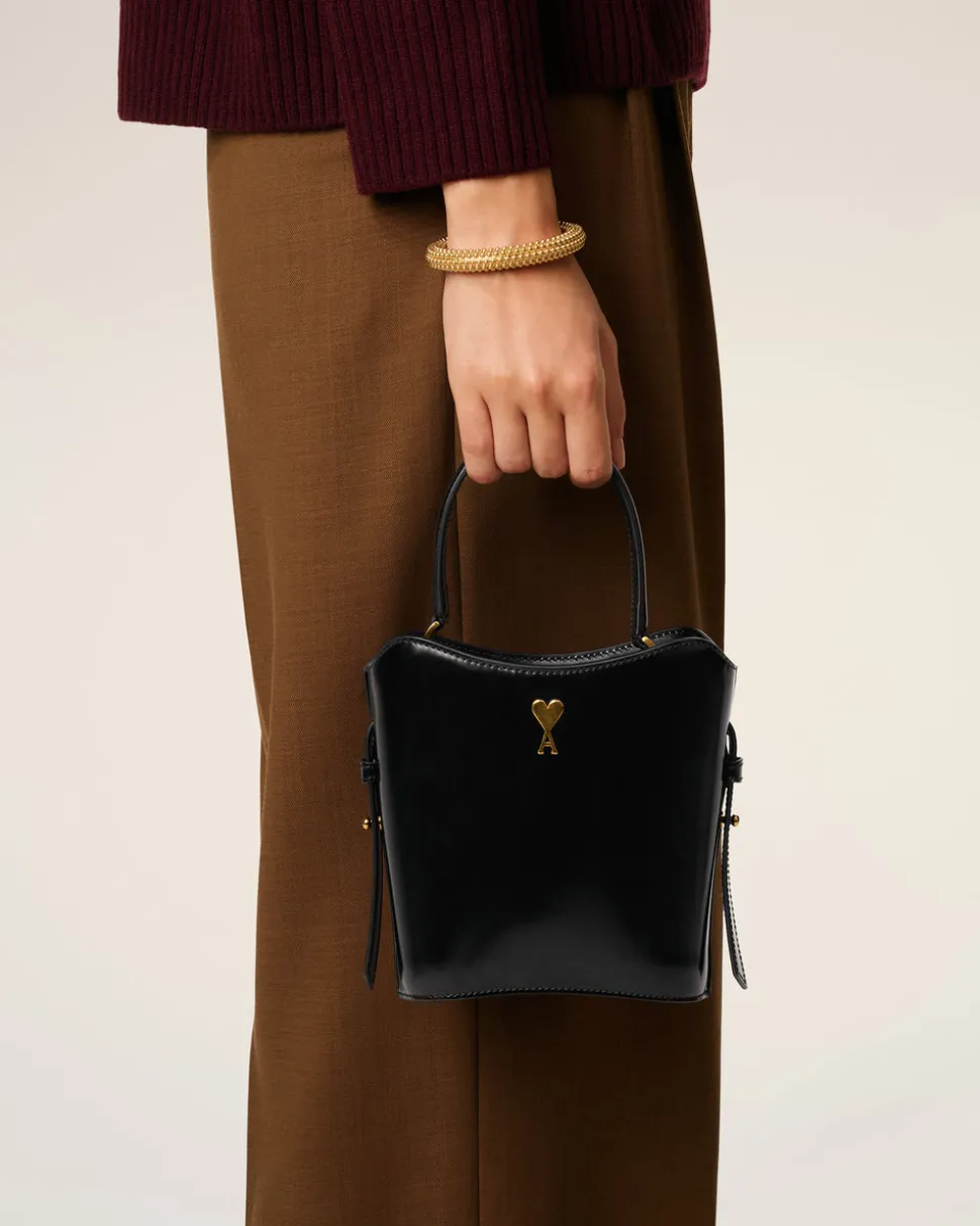 Sac Seau Noir Mini Paris Paris En Cuir Glacé