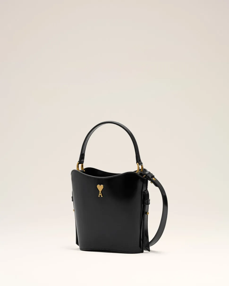 Sac Seau Noir Mini Paris Paris En Cuir Glacé