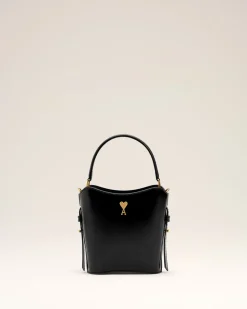 Sac Seau Noir Mini Paris Paris En Cuir Glacé